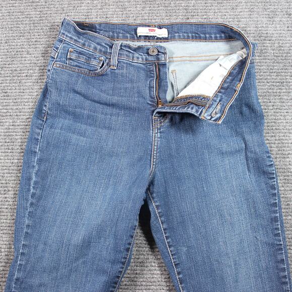 Levi’s 512 Jeans Womens 12 Blue Straight Leg Mid Rise Stretch Studded - Picture 4 of 10